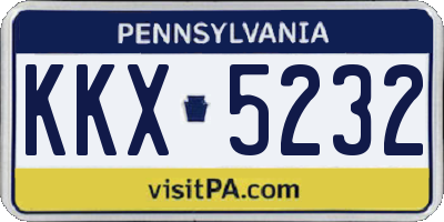 PA license plate KKX5232