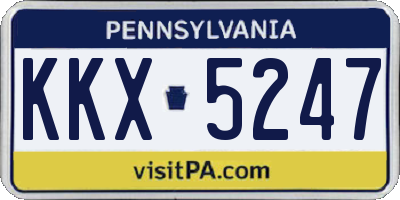 PA license plate KKX5247