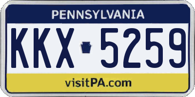 PA license plate KKX5259