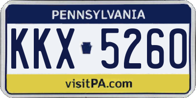 PA license plate KKX5260