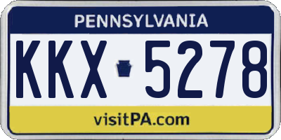 PA license plate KKX5278