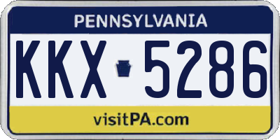 PA license plate KKX5286