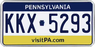 PA license plate KKX5293