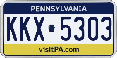 PA license plate KKX5303