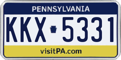 PA license plate KKX5331