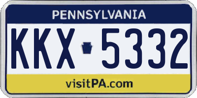 PA license plate KKX5332