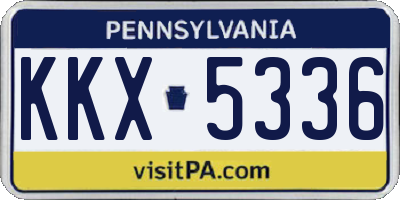 PA license plate KKX5336