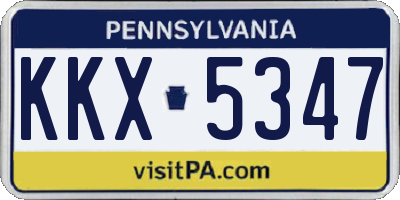 PA license plate KKX5347