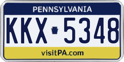 PA license plate KKX5348