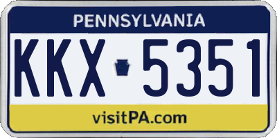 PA license plate KKX5351