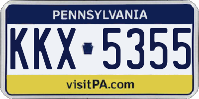 PA license plate KKX5355