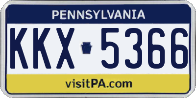 PA license plate KKX5366