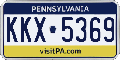 PA license plate KKX5369