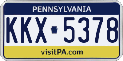 PA license plate KKX5378