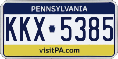 PA license plate KKX5385