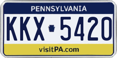 PA license plate KKX5420