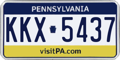 PA license plate KKX5437