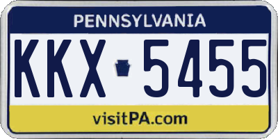 PA license plate KKX5455