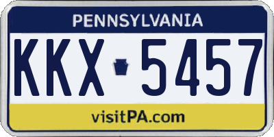 PA license plate KKX5457
