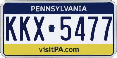PA license plate KKX5477