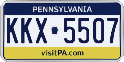 PA license plate KKX5507