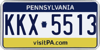 PA license plate KKX5513