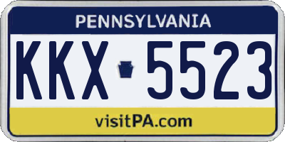 PA license plate KKX5523
