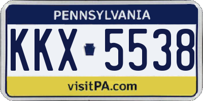 PA license plate KKX5538