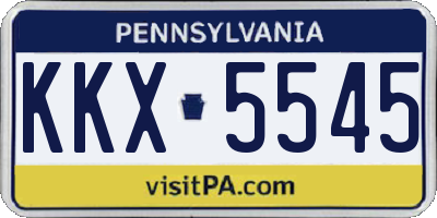 PA license plate KKX5545