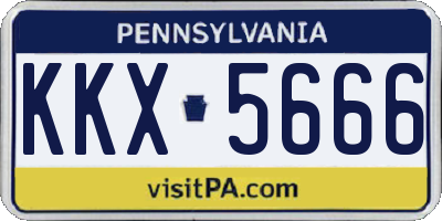PA license plate KKX5666