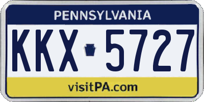 PA license plate KKX5727