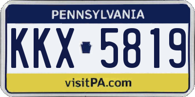 PA license plate KKX5819