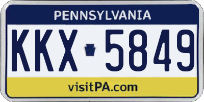 PA license plate KKX5849