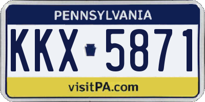 PA license plate KKX5871