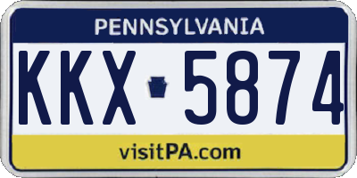 PA license plate KKX5874