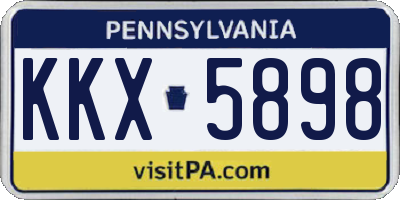 PA license plate KKX5898