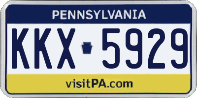 PA license plate KKX5929