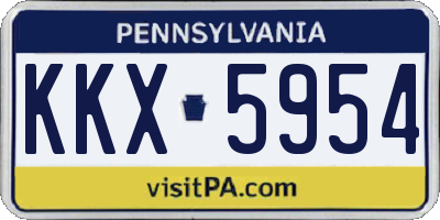 PA license plate KKX5954