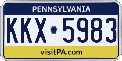 PA license plate KKX5983