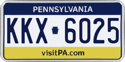 PA license plate KKX6025