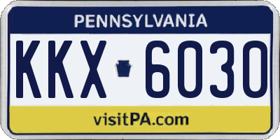 PA license plate KKX6030