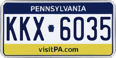 PA license plate KKX6035