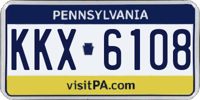 PA license plate KKX6108