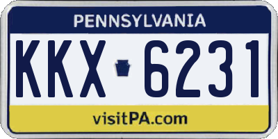 PA license plate KKX6231