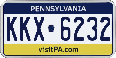 PA license plate KKX6232