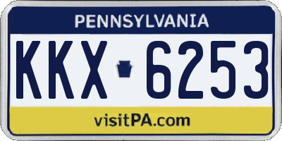 PA license plate KKX6253
