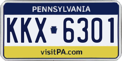 PA license plate KKX6301