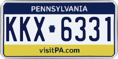 PA license plate KKX6331