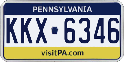 PA license plate KKX6346