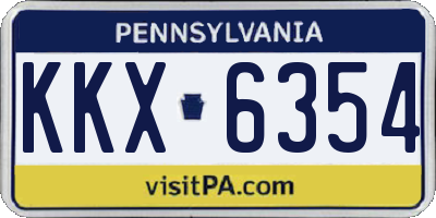 PA license plate KKX6354